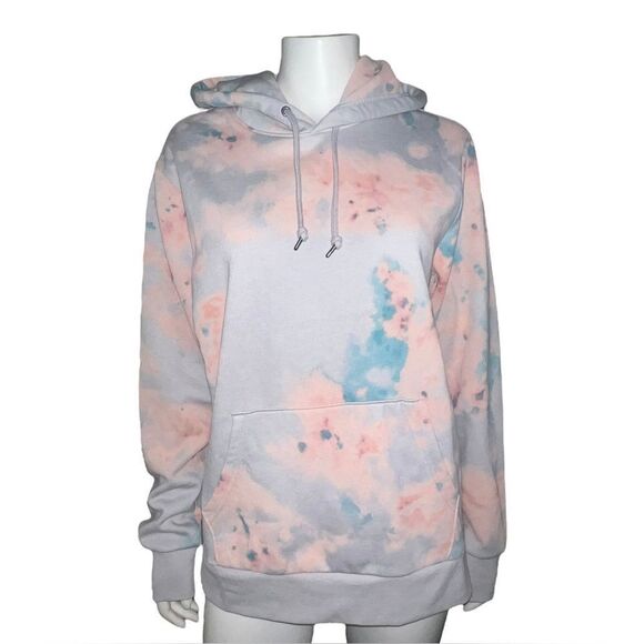 Old Navy Gender Neutral Tie-Dyed Pullover Hoodie Orange Blue Large NWOT - Picture 2 of 7